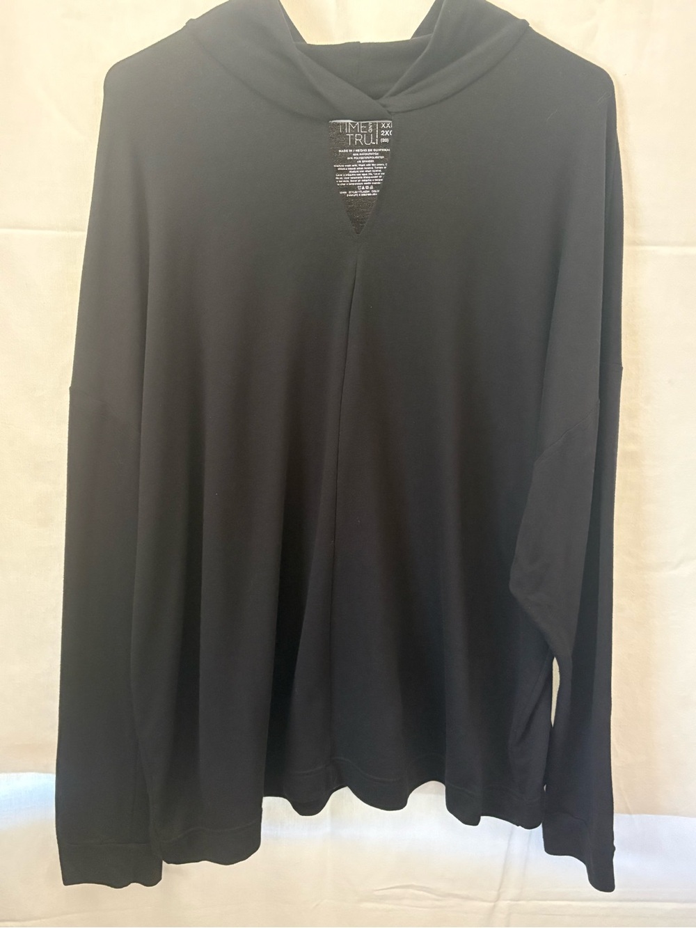Time and Tru Black Women's Long-Sleeve Tee